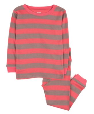 Kids Matching Family Two Piece Cotton Long Sleeve Striped Pajamas 6-14