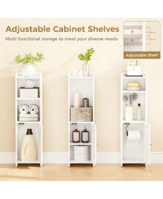 Bathroom Storage Cabinet Small Narrow With Two Adjustable Shelves