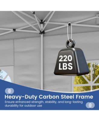 10 X 20 FT Pop up Canopy Tent w/ 6 Sidewalls Wheeled Bag 6 Sandbags 10 Stakes