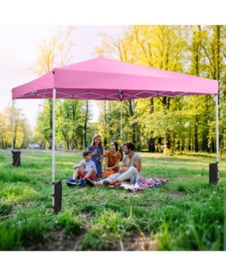 10 x 10 FT Pop up Canopy Tent w/Carrying Bag 4 Sandbags 8 Stakes 4 Wind Ropes
