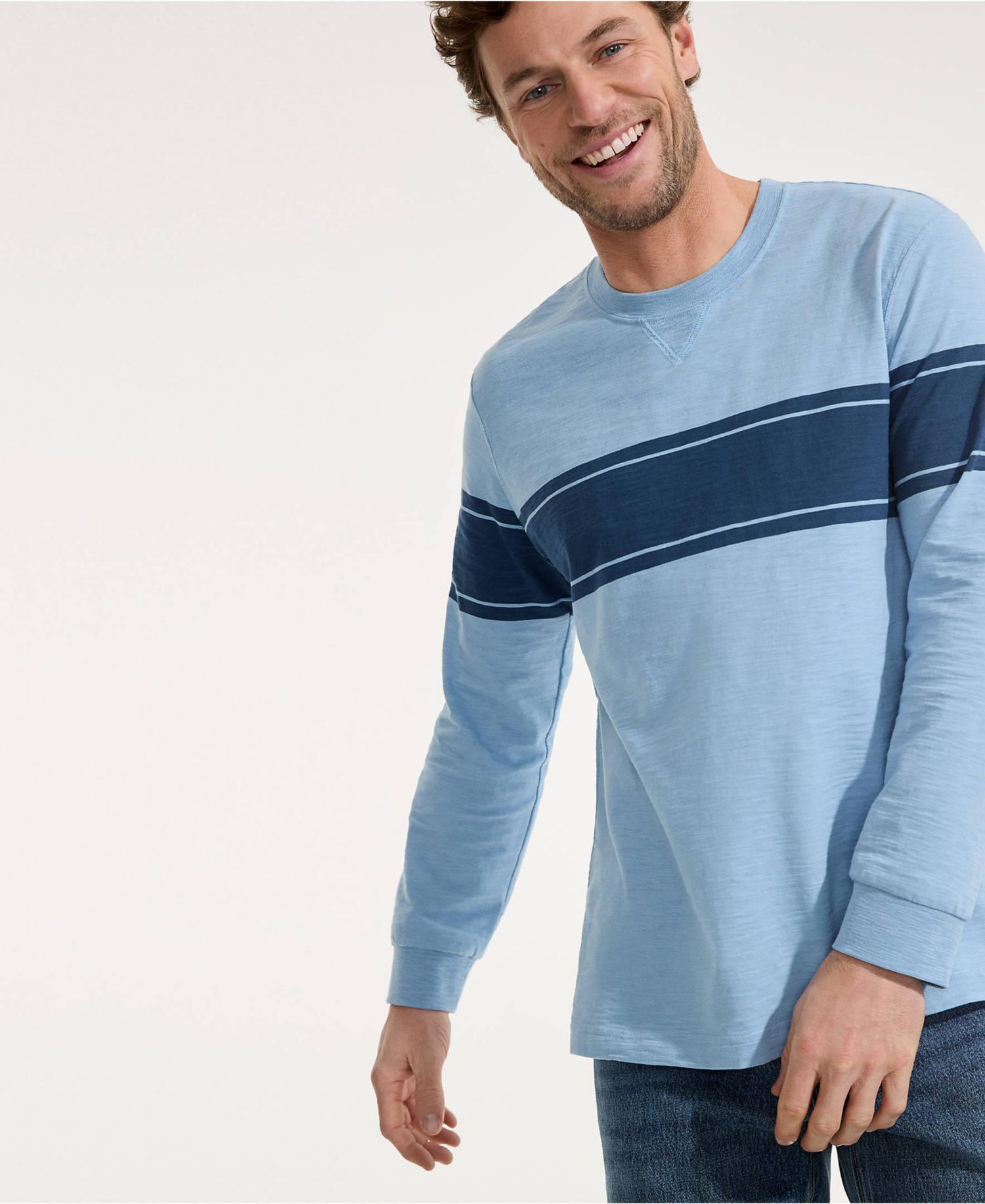 Men's Long Sleeve Slub Crew