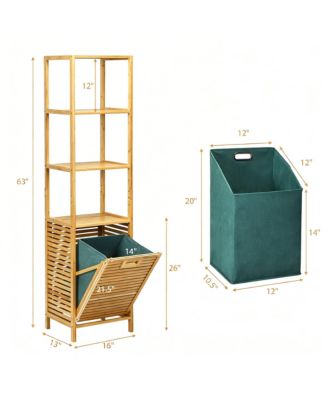 Tilt Out Laundry Hamper Storage Shelves Removable Basket