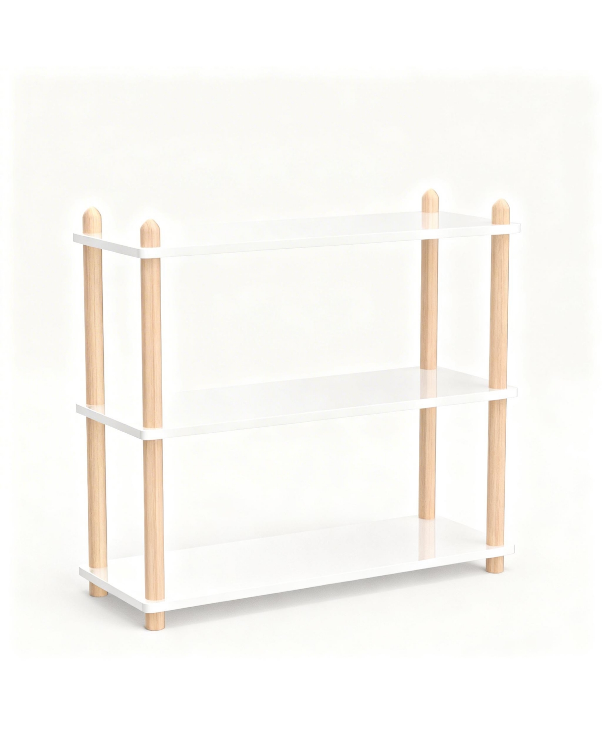 Yigii Wooden Shelf Bookcase Modern Open Storage Rack Free Standing Display Stand