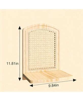  Wood Wicker Wall Shelf Boho Decor Display