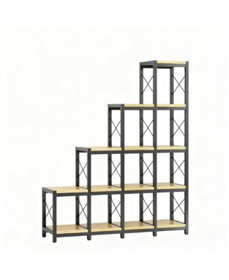 Shelves Ladder Corner Industrial Vintage Book Storage Display Shelf Organizer