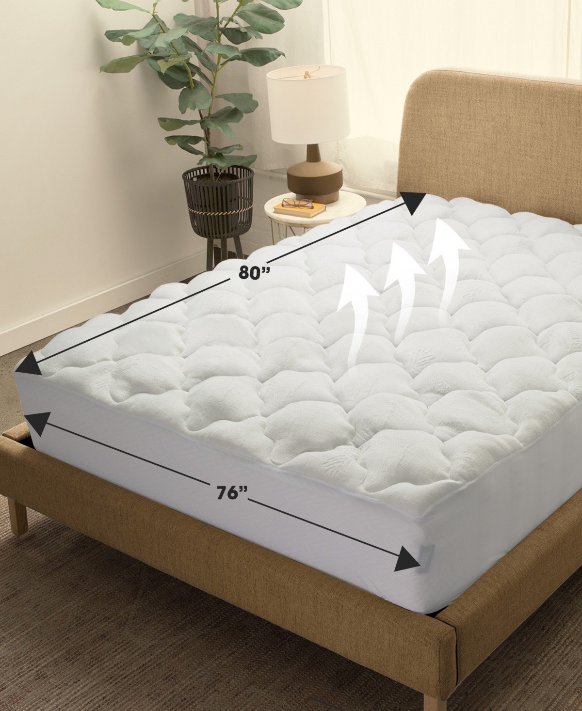 Cheer Collection Rayon from Bamboo Fitted Down Alternative Mattress Pad