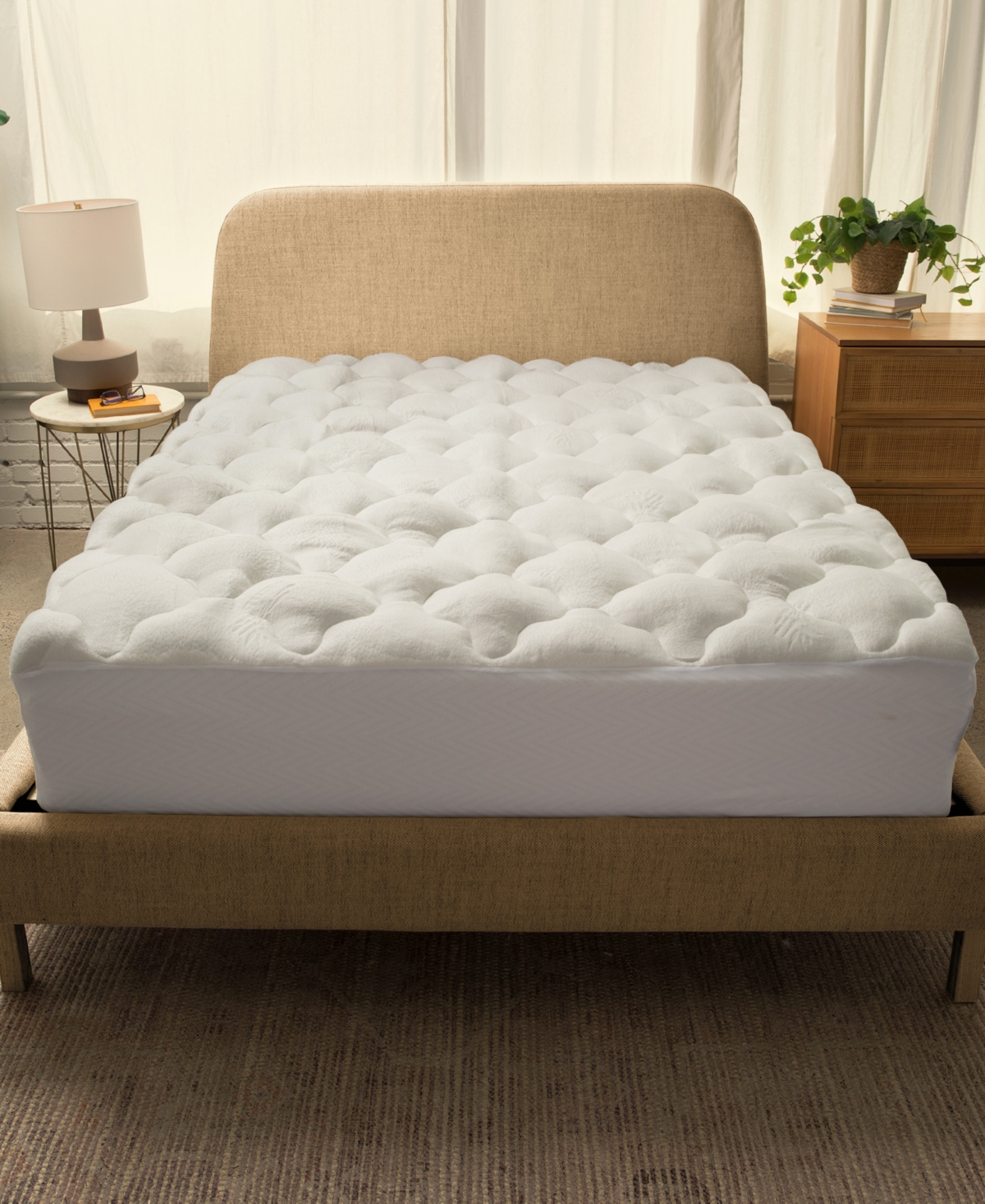 Cheer Collection Rayon from Bamboo Fitted Down Alternative Mattress Pad