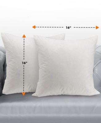 95% Feather 5% Down 2-Pack Pillow Inserts, 16" x 16"