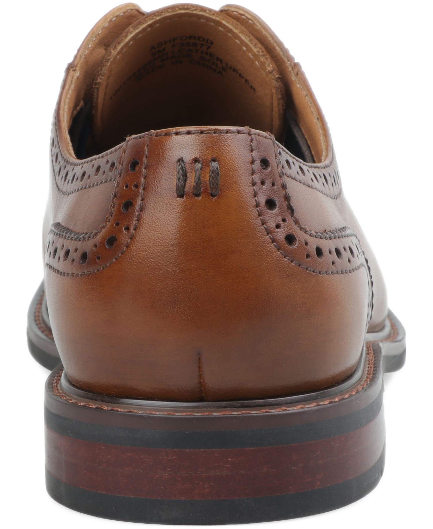 Men's Genuine Leather Cap-Toe Brogue Dress Shoes