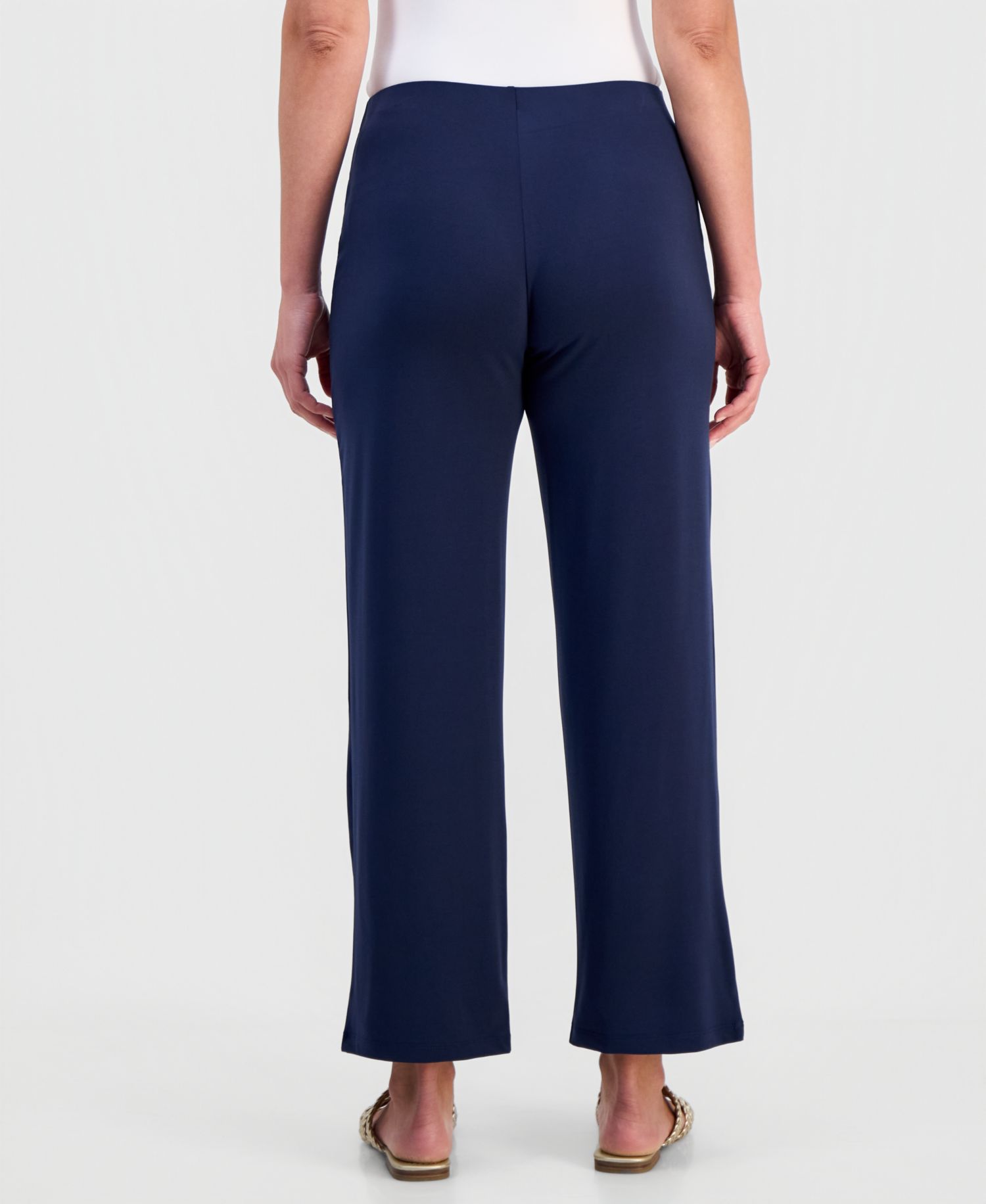 Petites Knit Wide-Leg Pull-On Pants, Petite & Petite Short