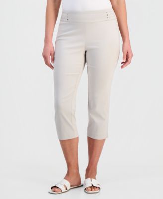 Petite Rivet-Detail Capri Pants