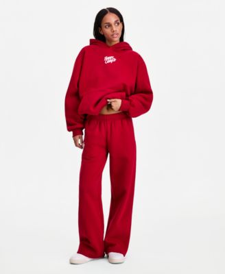 Women's Puff Series Hooded Sweatshirt & Wide-Leg Sweatpant Matched Set