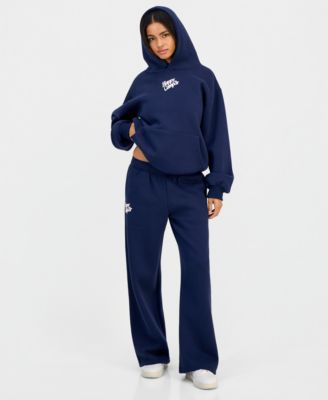 Juniors' Puff-Print Wide-Leg Sweatpants