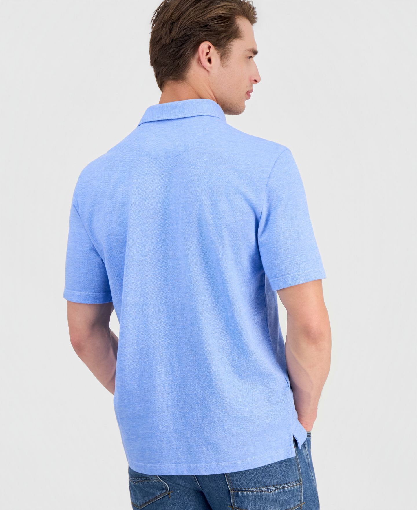 Мужское поло Tommy Bahama Anchored Short Sleeve Polo Shirt, цвет: Шамбре синий — фото 2