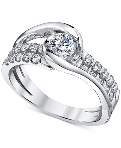 Sirena Diamond Two-Row Engagement Ring (7/8 ct. t.w.) in 14k White Gold