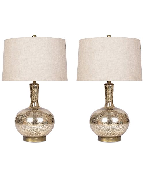 Abbyson Living Set Of 2 Gold Mercury Glass Table Lamp Reviews All Lighting Home Decor Macy S