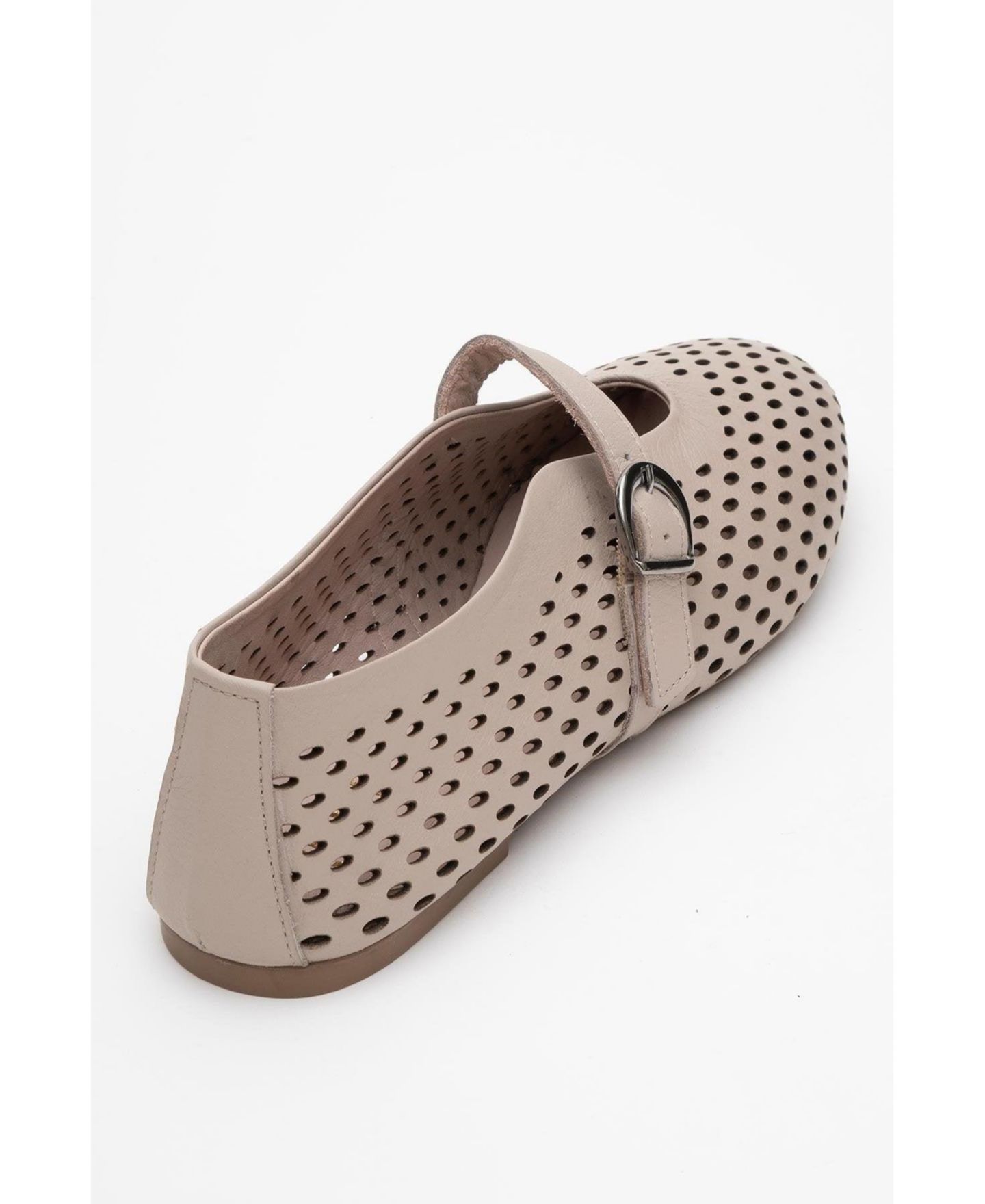 Женские кожаные балетки Forever & Always Shoes Arian, цвет: Тёмный бежевый кожаный — фото 5