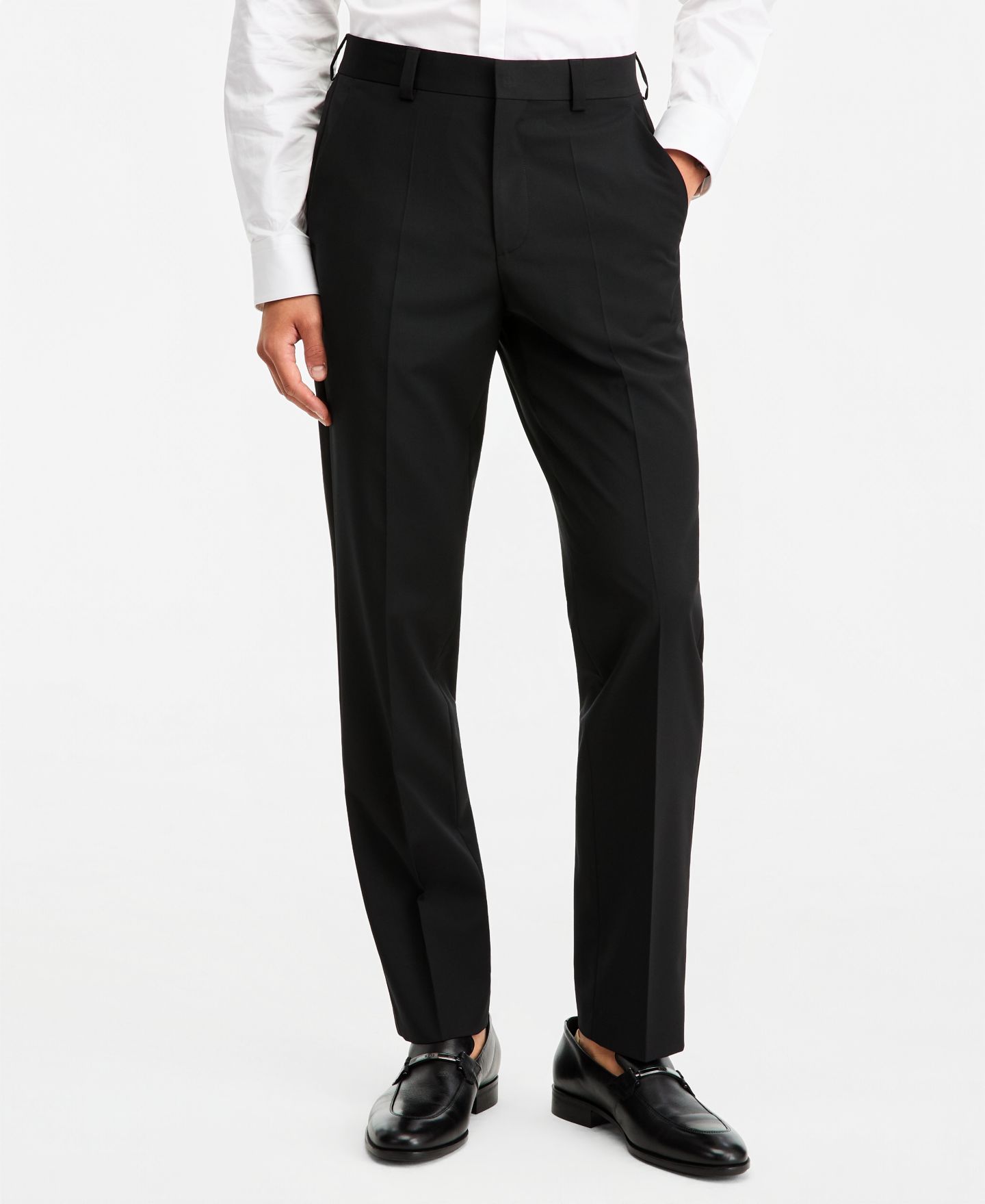 Мужские брюки Hugo Boss Modern-Fit Wool Blend Super Flex Stretch Tuxedo, цвет: Чёрный — фото 3