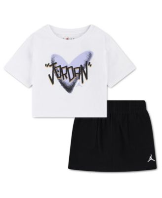 Boys' Toddler 2T-4T Heart Jordan T-Shirt and Skort, 2-Piece Set