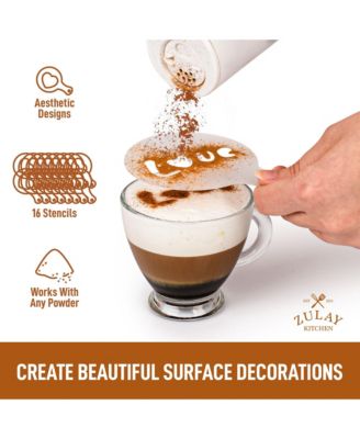 16-Piece Barista Plastic Decorative Coffee Stencils for Latte Art