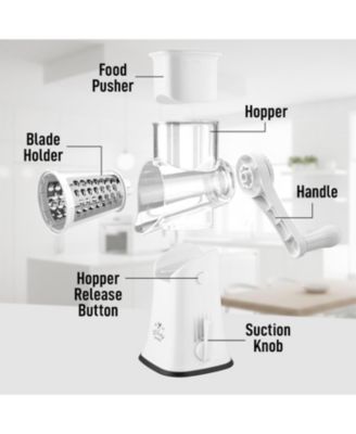 Rotary Cheese Grater with 5 Interchangeable Stainless Steel Blades