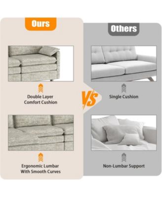 108" Modular Sectional Sofa, Chenille Cloud Couch with Ottoman, Deep Seat for Apartment