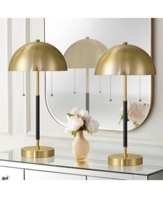 Pierre 23"H Metal Dome Pull Chain USB Table Lamp Set of 2