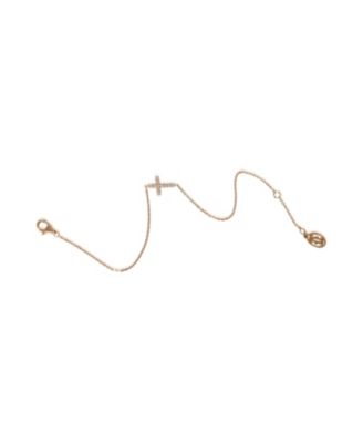 Rose Gold Diamond Symbols Cross Bracelet