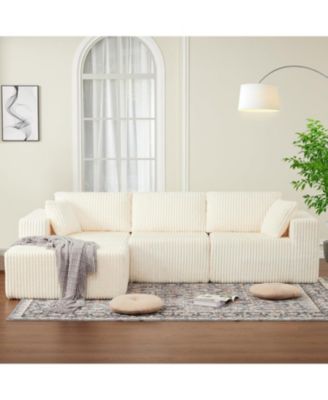 108" Boneless Modular Sectional Sofa, Cloud Couch, No Assembly Convertible Sofa