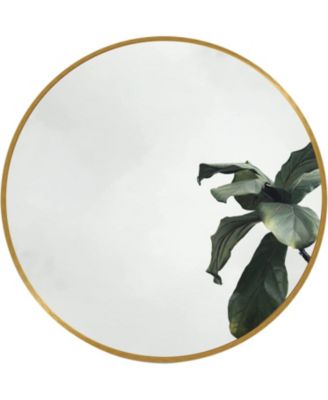 Gold 16 Inch Metal Round Bathroom Mirror