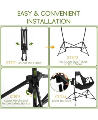 Hammock Camping Chairs Set of 2 - Folding Portable Rocking Chair, Oversized Recliner with Adjustable Back and Carry Bag for Outdoor Travel