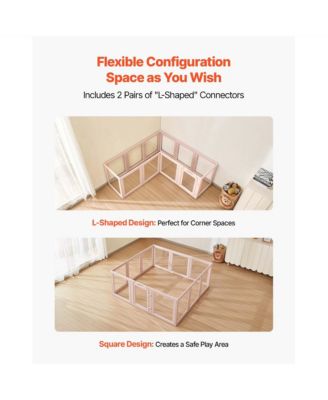 60" Dog Whelping Box with Transparent Window Playpen for X-Large Dogs