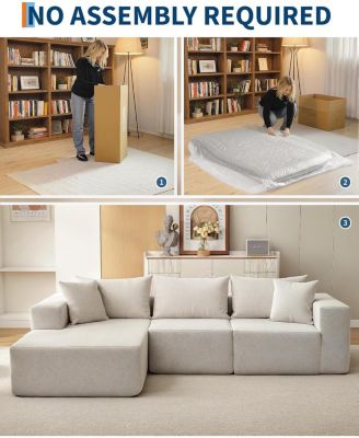 108" Modular Cloud Sectional Sofa, L-Shaped Couch with Chaise, Deep Seat, No Assembly