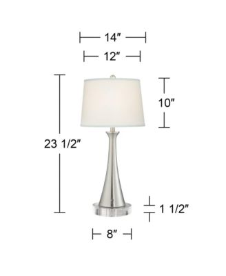 Karl Modern Table Lamps Set of 2 with Round Risers 29" Tall Brushed Nickel USB and AC Power Outlet in Base for Bedroom House
