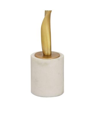 Montrose 31 3/4" Tall Sculpture Large Modern End Table Lamp Pull Chain Gold Finish Marble Single Living Room
