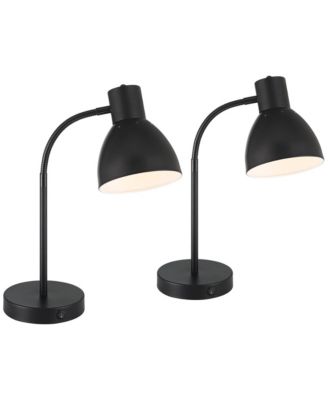 Piper High Gooseneck Small Modern Desk Lamps Set of 2 USB Port Metal Home Office Living Room Charging