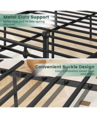 Heavy-duty Metal Bed Frame with Headboard