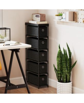 Narrow Five Drawer Dresser Slim Storage Tower