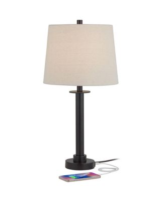 Rockford High Farmhouse Rustic 3-Way Table Lamps Set of 2 USB Port  Metal Living Room Charging