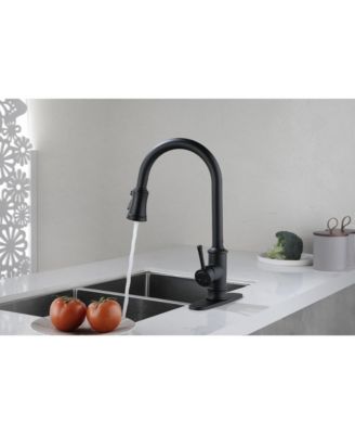 Kitchen Faucet with Pull-Down Sprayer, Single-Handle Stainless Steel Pull Out Kitchen Faucet, 2-in-1 Spray Head