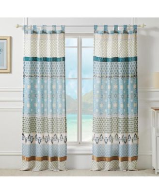 Thalia Stylized Florals and Geometric Prints Bohemian Ultimate Comfort Panel Pair Each Panel 42"x84"