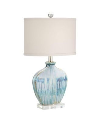 Coastal Table Lamps 25" High Set of 2 Ceramic  Drip  Shade for Living Room Family Bedroom Home (Colors may vary)