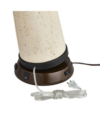 Rustic Farmhouse Table Lamp Tall with USB and AC Power Outlet