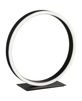 Possini Euro Avante Looped Ring 10" High Small Modern Accent Table Lamp LED Metal Single  Shade Living Room Bedroom