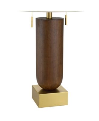  Madera 27 3/4" Brass and Wood USB Table Lamp Set of 2