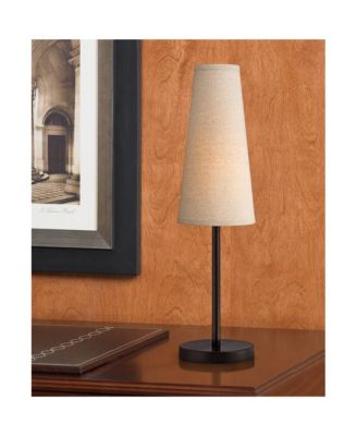 Modern Table Lamps 26" High Set of 2 Dark Espresso Bronze Metal Off Linen Cone Shade for Bedroom Living Room House Home Nightstand