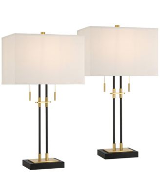 Stefano 30 1/4"H 2-Light Pull Chain USB Table Lamp Set of 2