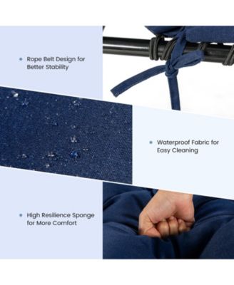 Outdoor Lounge Chaise Cushion with String Ties for Garden Poolside