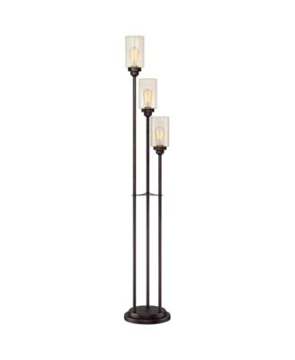 Libby Industrial Modern 66" Tall 3-Light Amber Glass for Living Room