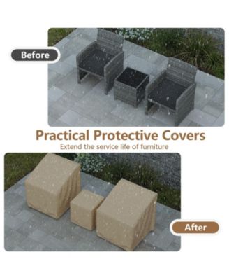 Patio Furniture Covers Waterproof Outdoor Conversation Covers for 3 Pieces Bistro Set